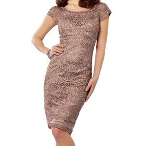 NWT Mon Cheri 115869 Tulle Cocktail Dress Brown Size 4
